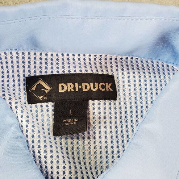Dri Duck Shirt Mens Large Blue Long Teflon Primos Hunting Button Up - Picture 2 of 8